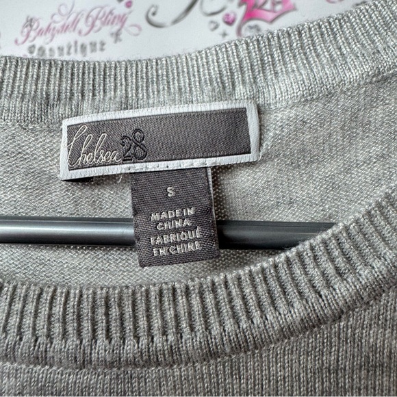 Chelsea 28 top cashmere lace floral white detail grey soft long sleeve sweater - Picture 7 of 13